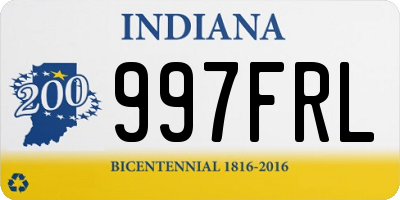 IN license plate 997FRL