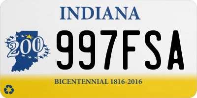 IN license plate 997FSA
