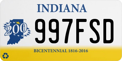 IN license plate 997FSD