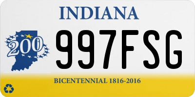 IN license plate 997FSG