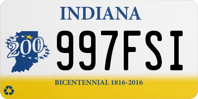 IN license plate 997FSI