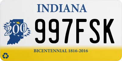 IN license plate 997FSK