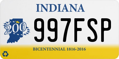 IN license plate 997FSP