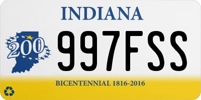 IN license plate 997FSS