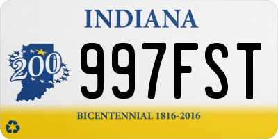 IN license plate 997FST