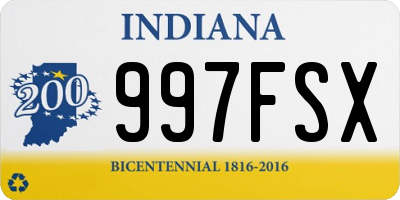 IN license plate 997FSX