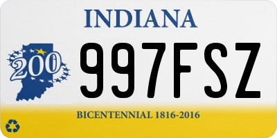 IN license plate 997FSZ