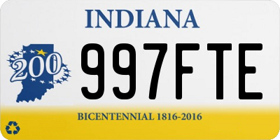 IN license plate 997FTE