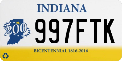 IN license plate 997FTK