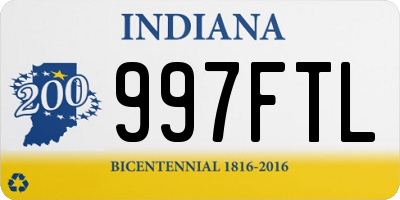 IN license plate 997FTL