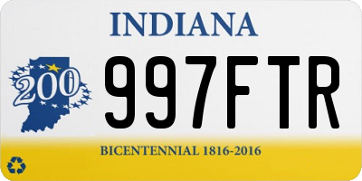 IN license plate 997FTR