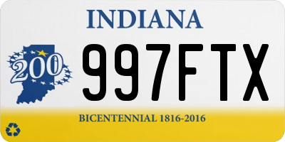 IN license plate 997FTX