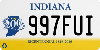 IN license plate 997FUI