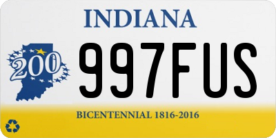 IN license plate 997FUS