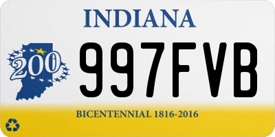 IN license plate 997FVB