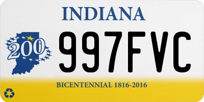 IN license plate 997FVC