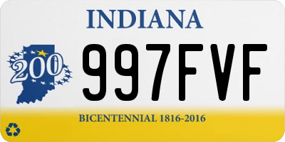 IN license plate 997FVF