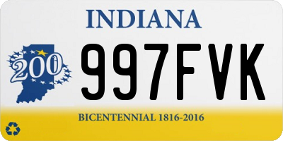 IN license plate 997FVK