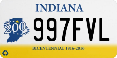 IN license plate 997FVL