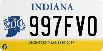 IN license plate 997FVO