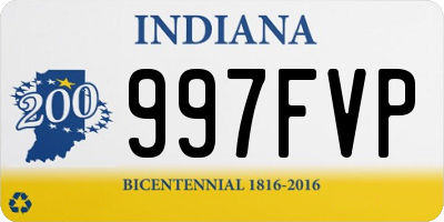 IN license plate 997FVP