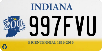 IN license plate 997FVU