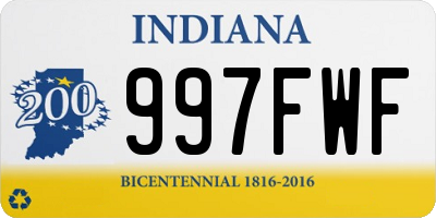 IN license plate 997FWF