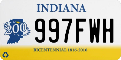 IN license plate 997FWH