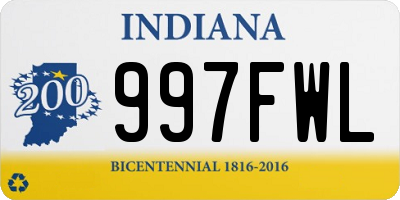 IN license plate 997FWL