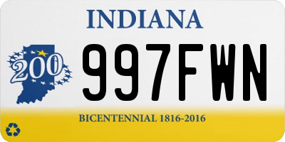 IN license plate 997FWN