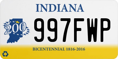 IN license plate 997FWP