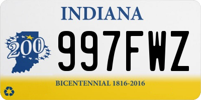 IN license plate 997FWZ