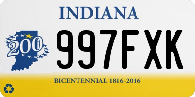 IN license plate 997FXK