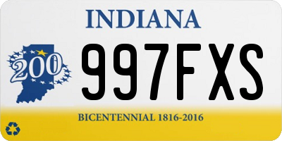 IN license plate 997FXS