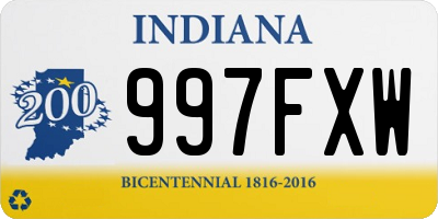 IN license plate 997FXW