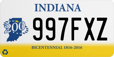 IN license plate 997FXZ