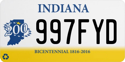 IN license plate 997FYD