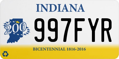 IN license plate 997FYR