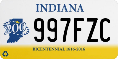 IN license plate 997FZC