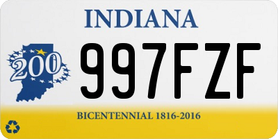 IN license plate 997FZF