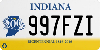 IN license plate 997FZI