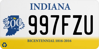 IN license plate 997FZU