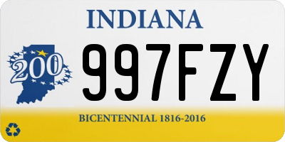 IN license plate 997FZY