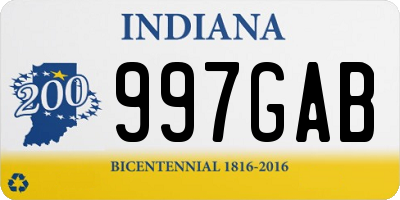 IN license plate 997GAB