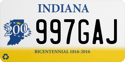 IN license plate 997GAJ