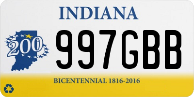 IN license plate 997GBB