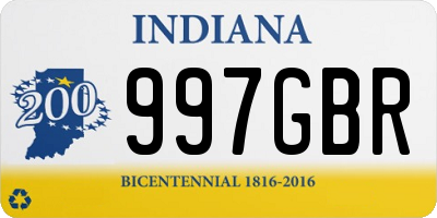 IN license plate 997GBR