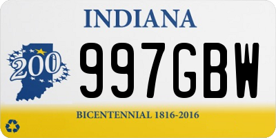 IN license plate 997GBW