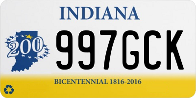 IN license plate 997GCK