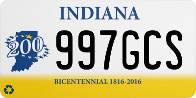 IN license plate 997GCS